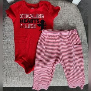 Valentine's Day baby boy outfit, size 12m